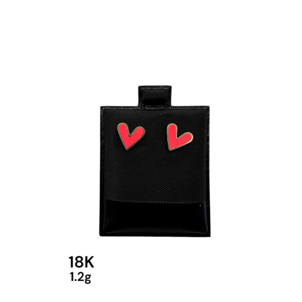 Pendientes de Corazón Oro 18k Rojo